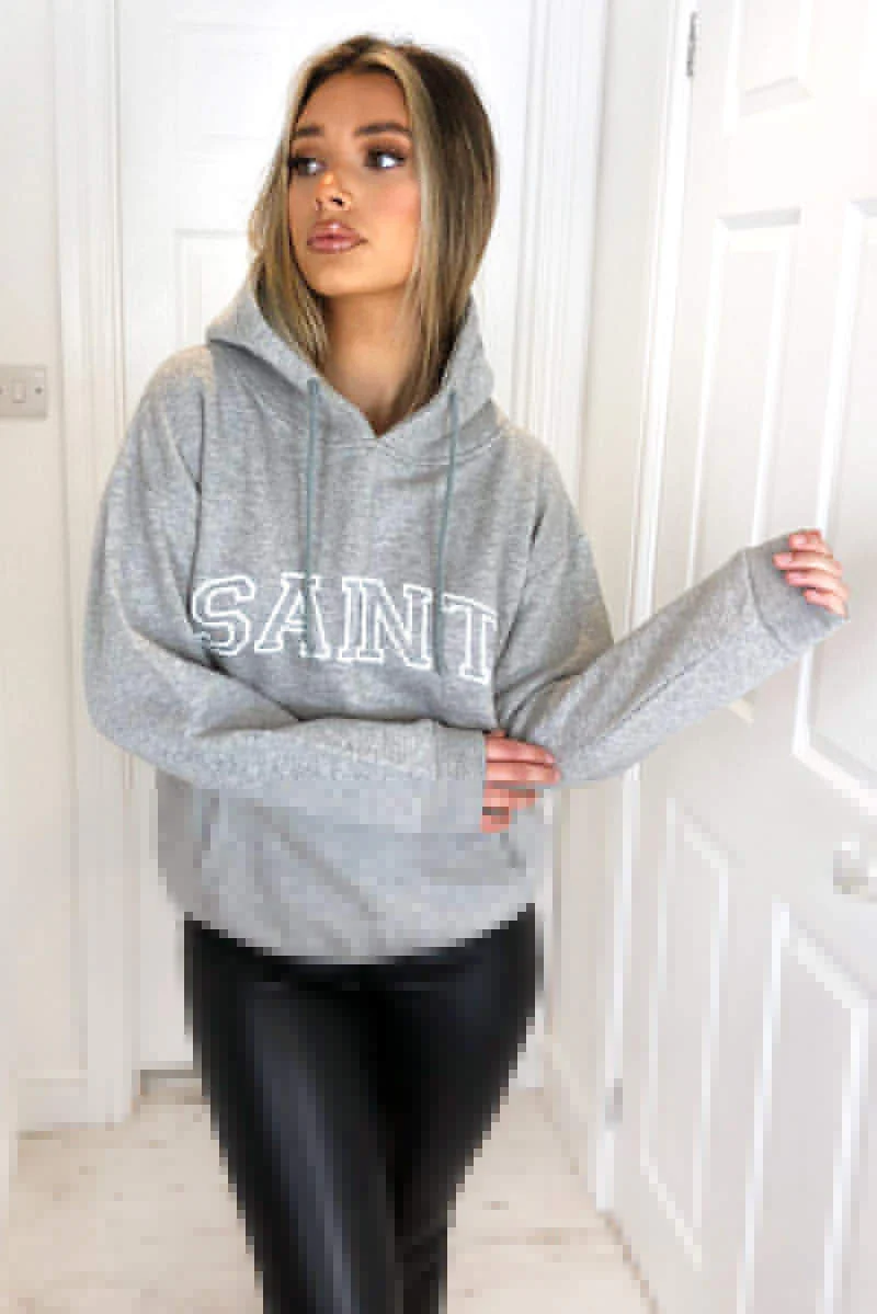 Grey Saint Oversized Hoodie - Swimclubus