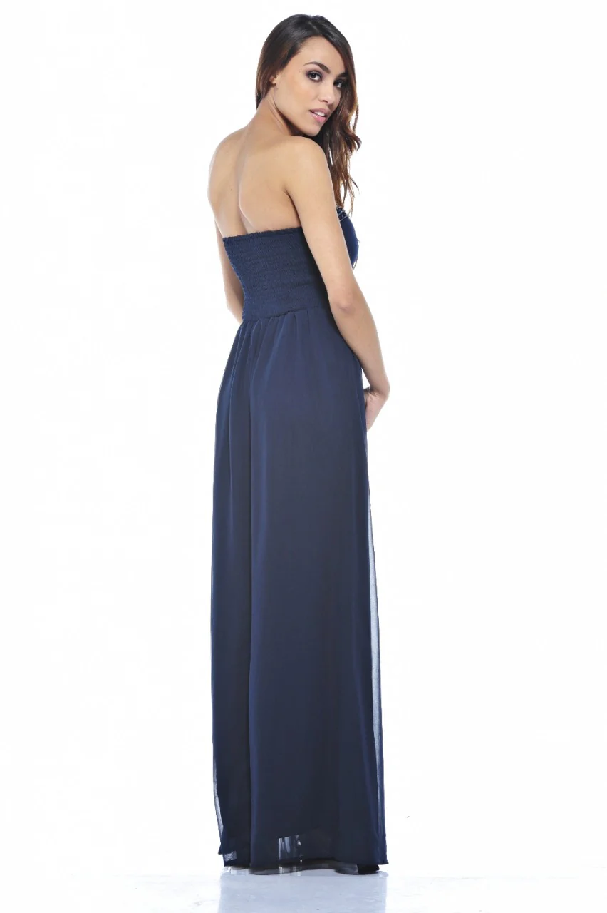Chiffon Strapless Jewel Maxi - Swimclubus