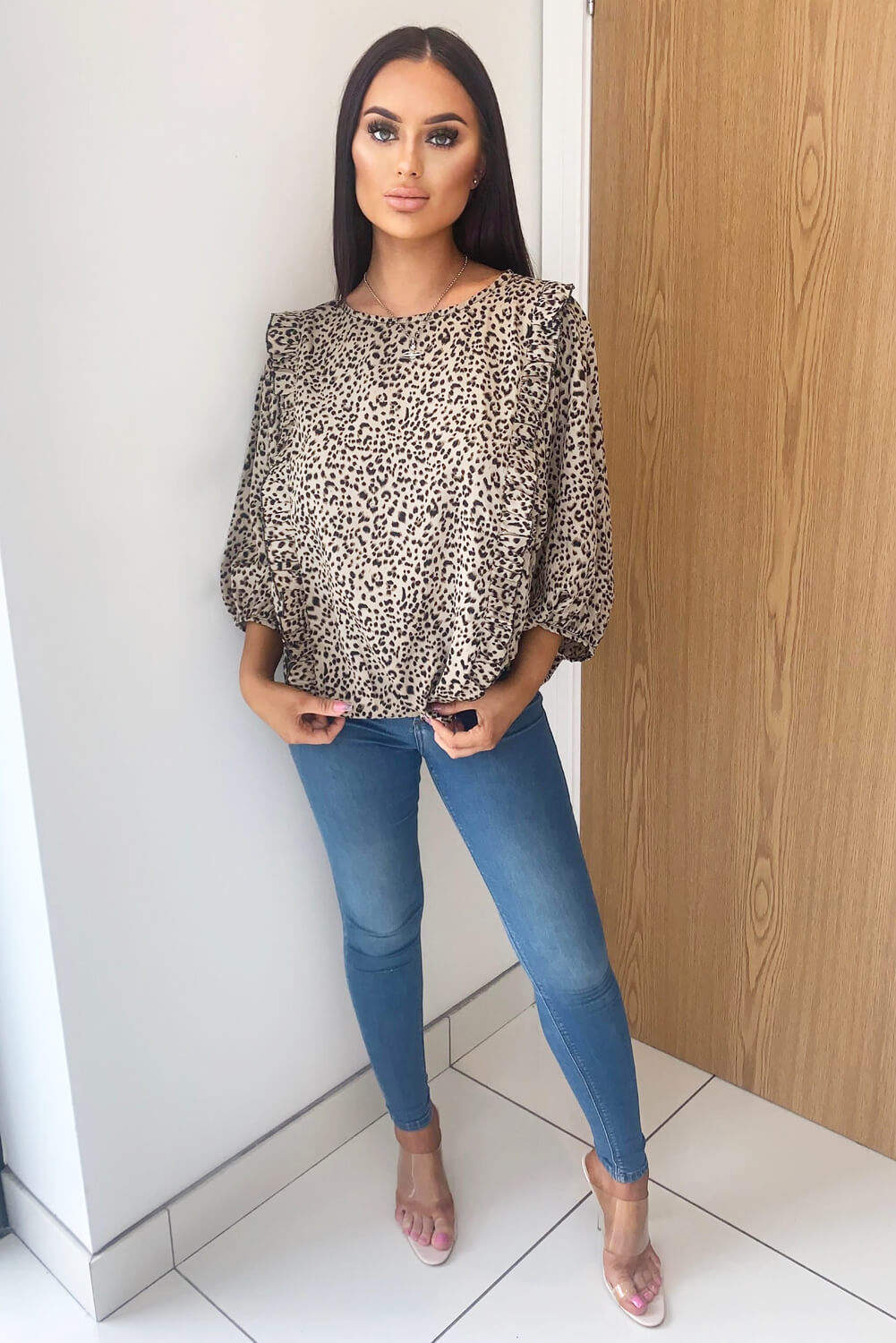Multi Animal Print Ruffle Blouse - Swimclubus